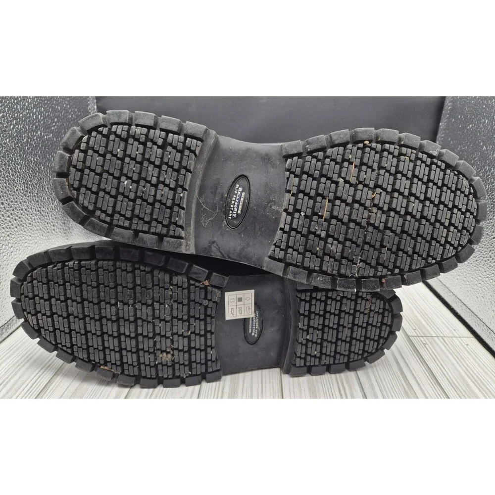 Skechers Cottonwood Elks Mens 11 Black Slip Resistant SR Work Shoes Relaxed Fit